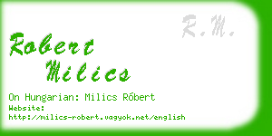 robert milics business card